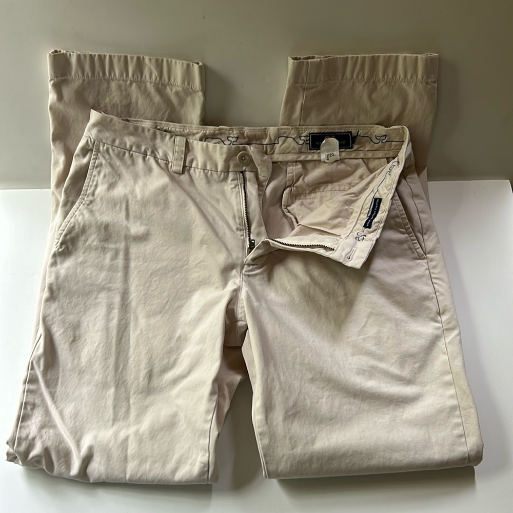 Vineyard Vines | Mens Slim Fit Breaker Cotton Pants Stone Khaki 33x32